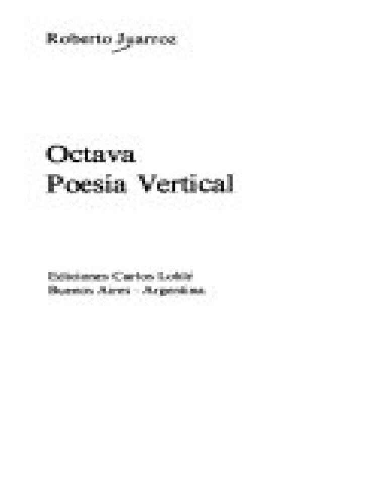 Octava Poesia Vertical Roberto Juarroz Kitap Kapağı
