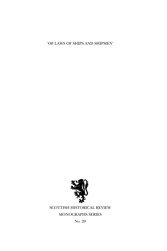 Of Laws of Ships and Shipmen German Edition Edda Frankot Kitap Kapağı