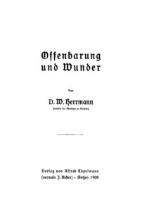 Offenbarung und Wunder German Edition W Herrmann Kitap Kapağı