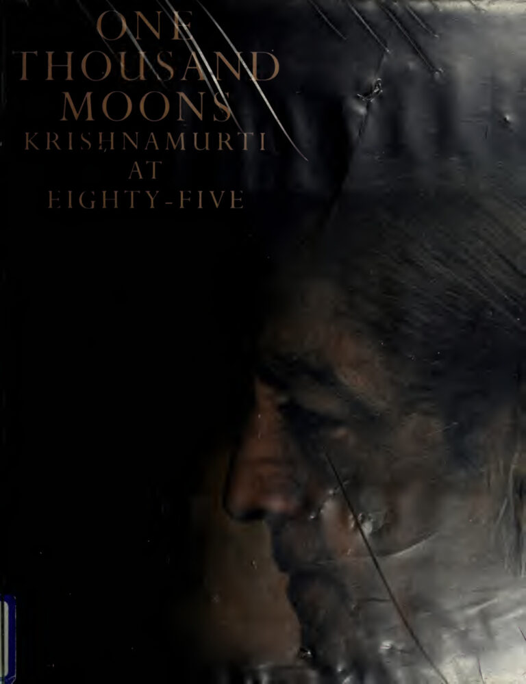 One Thousand Moons Krishnamurti at Eighty five Asit Chandmal Kitap Kapağı
