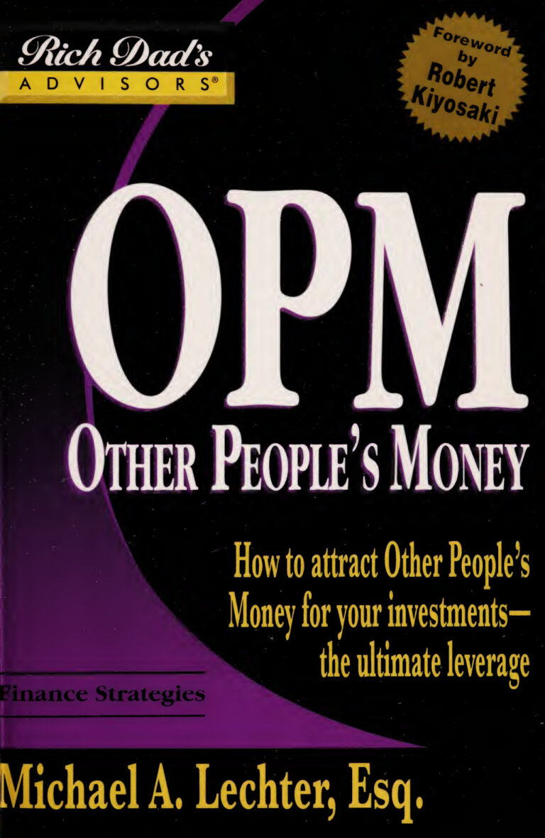 Opm Other Peoples Money Michael A Lechter Kitap Kapağı