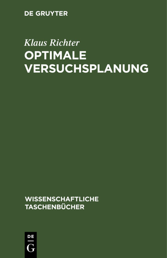 Optimale Versuchsplanung PDF Download