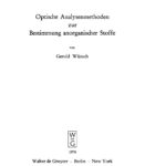 Optische Analysenmethoden zur Bestimmung anorganischer Stoffe German Edition Gerold Wunsch Kitap Kapağı