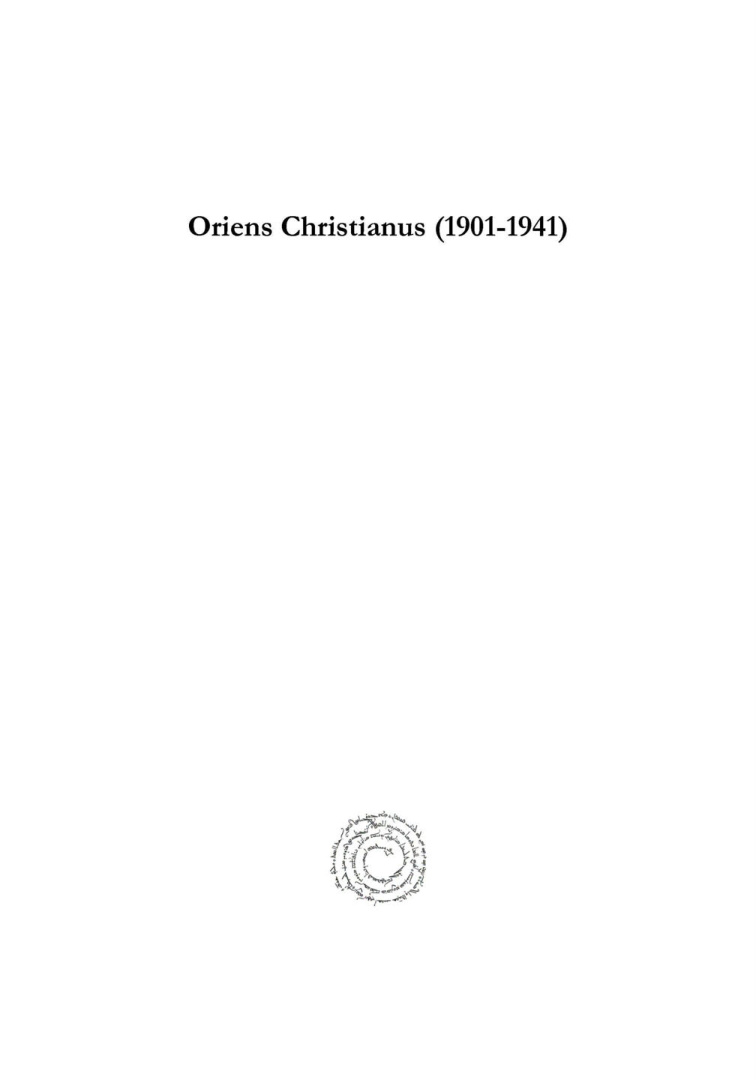 Oriens Christianus German Edition Anton Baumstark Kitap Kapağı