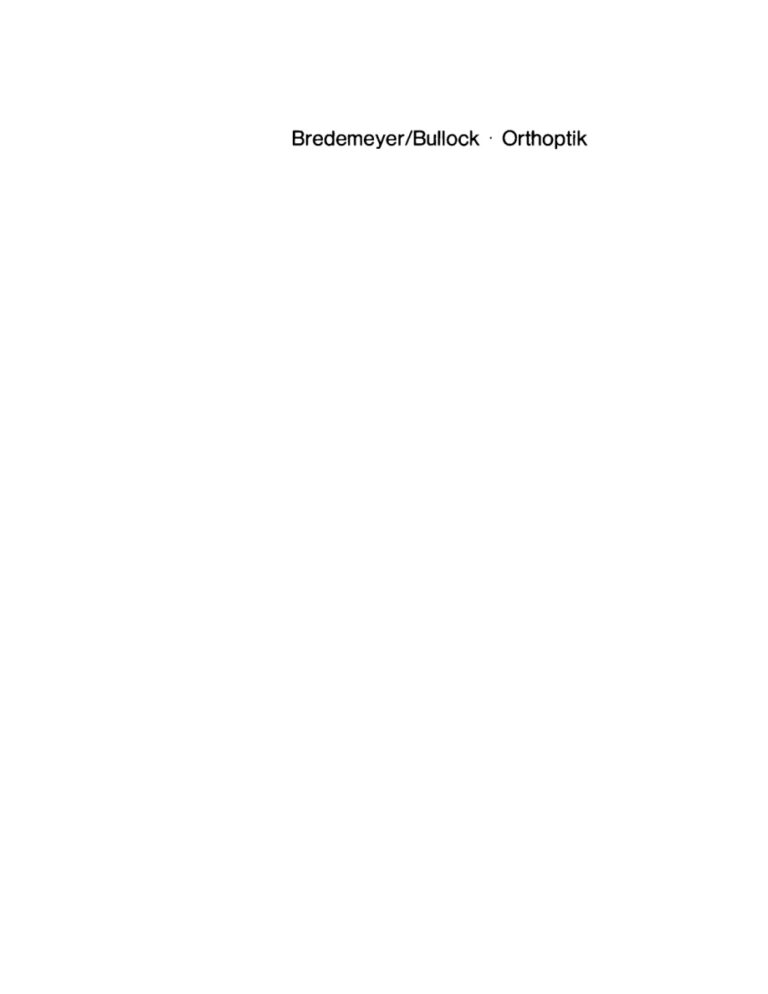 Orthoptik German Edition Hans G Bredemeyer Kitap Kapağı
