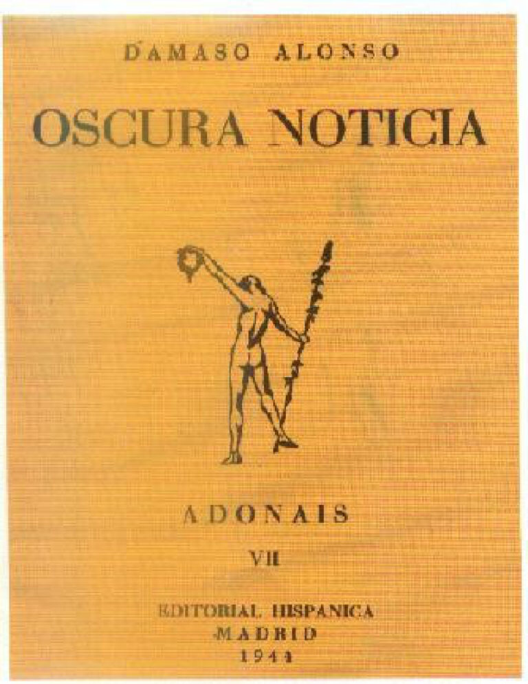 Oscura noticia Spanish Alonso Damaso Kitap Kapağı