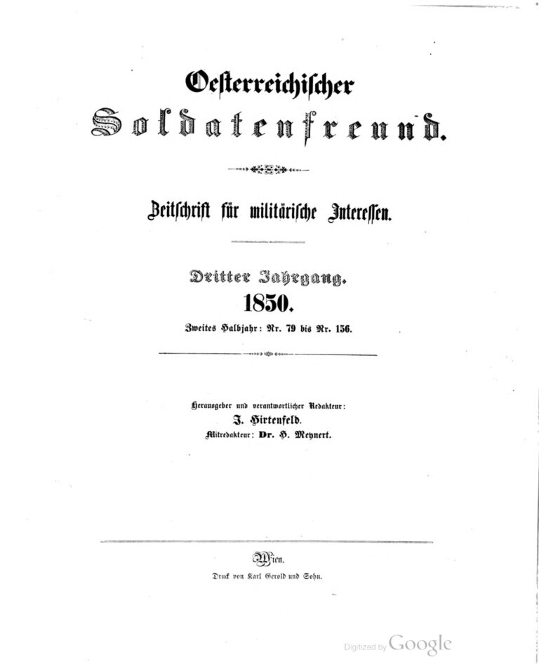 Osterreichischer Soldatenfreund Zeitschrift fur militarische Interessen German Edition Jaromir Hirtenfeld Kitap Kapağı