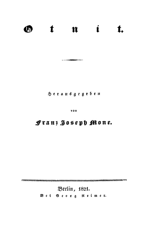 Otnit German Edition Franz Joseph Mone Kitap Kapağı