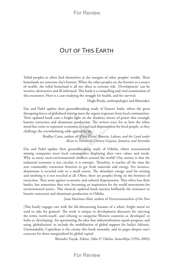 Out of this earth Samarendra Das Kitap Kapağı