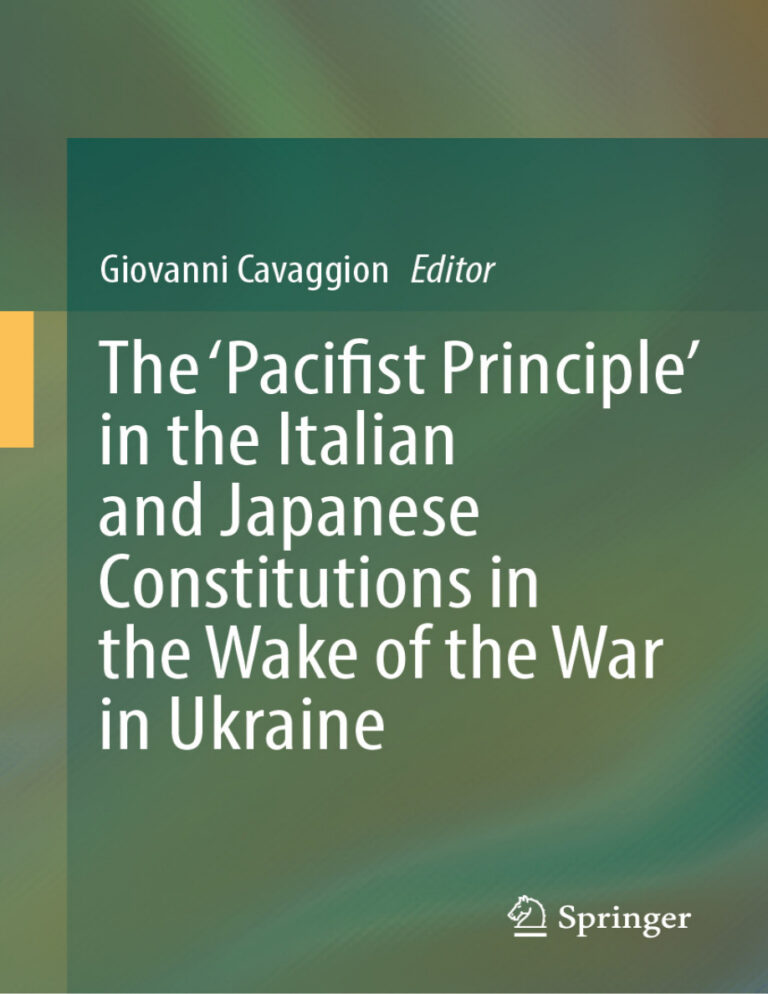 Pacifist Principle in Constitutions Giovanni Cavaggion Kitap Kapağı