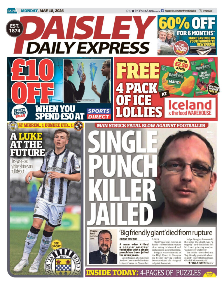 Paisley Daily Express 18 May 2026 Paisley Daily Express Kitap Kapağı