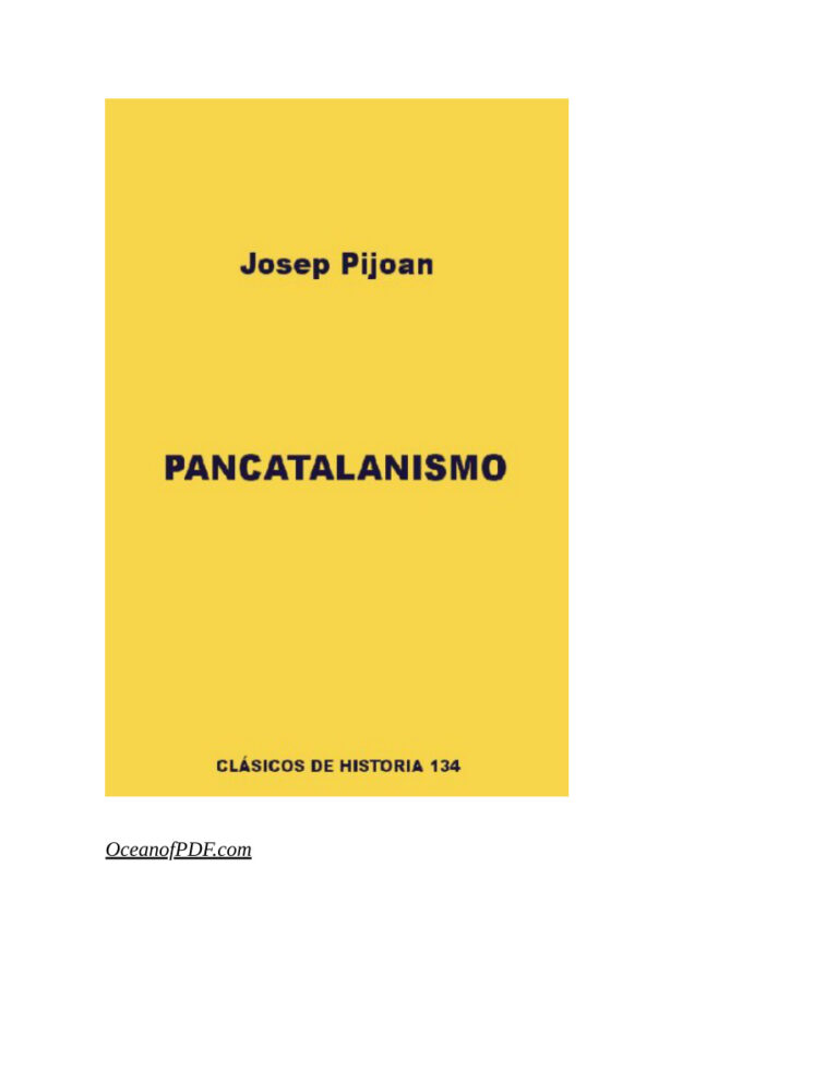 Pancatalanismo Josep Pijoan Kitap Kapağı