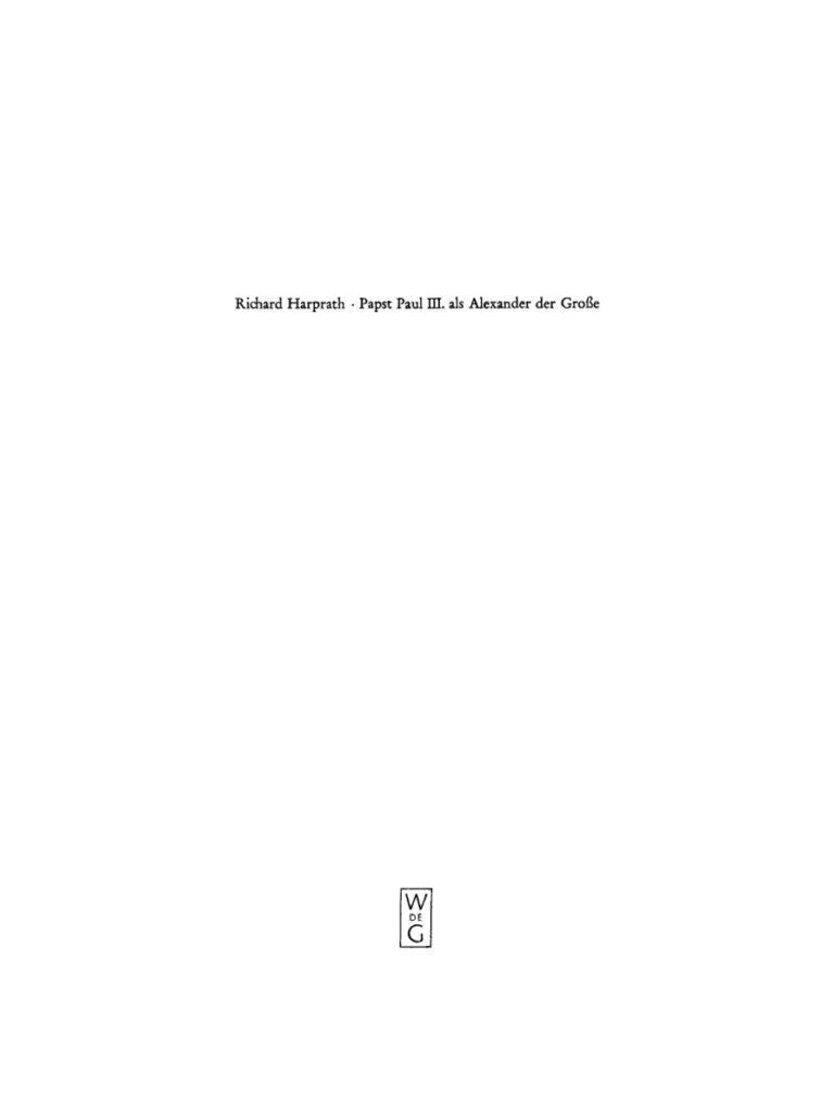 Papst Paul III als Alexander der Grosse German Edition Richard Harprath Kitap Kapağı