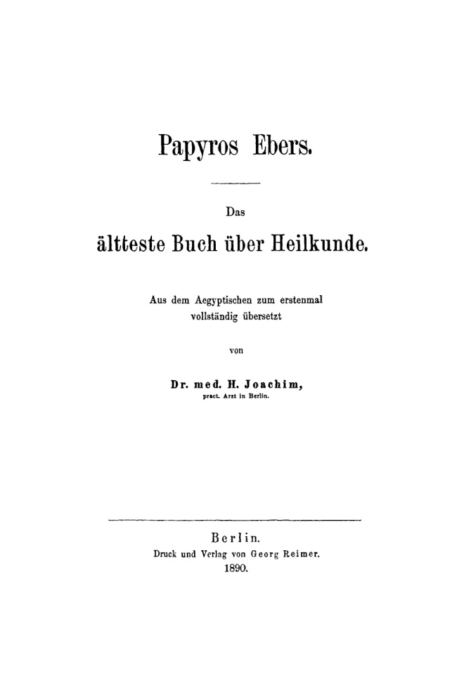 Papyros Ebers German Edition H Joachim Kitap Kapağı