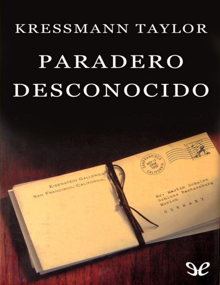 Paradero desconocido Kressmann Taylor Kitap Kapağı