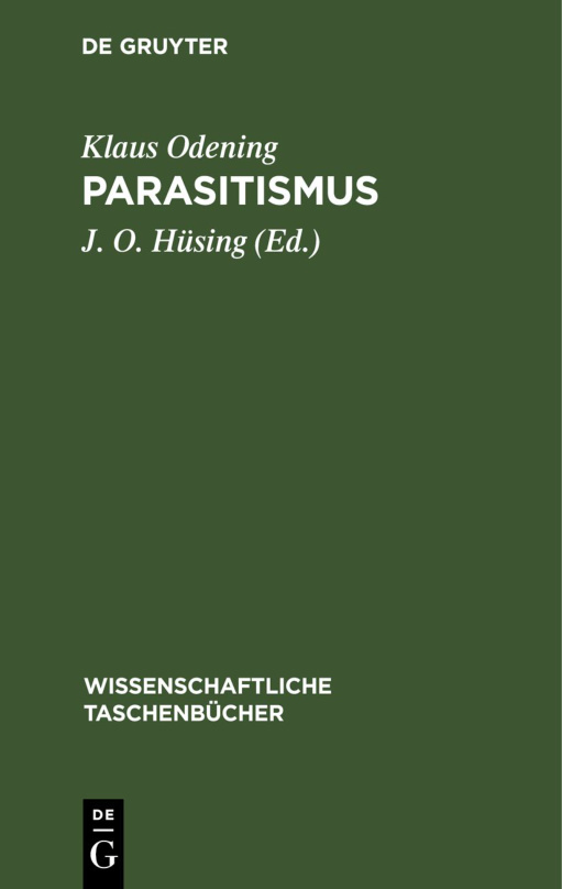 Parasitismus German Edition Klaus Odening Kitap Kapağı