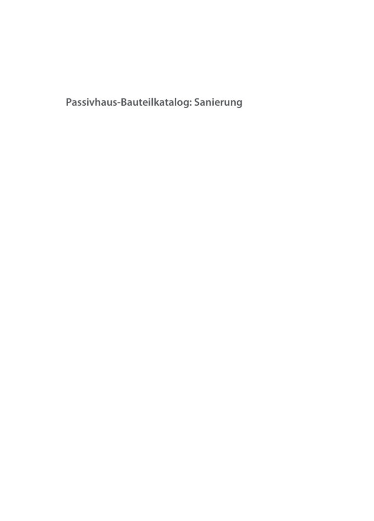 Passivhaus Bauteilkatalog German Edition Osterreichisches Institut fur Baubiologie und okologie Kitap Kapağı