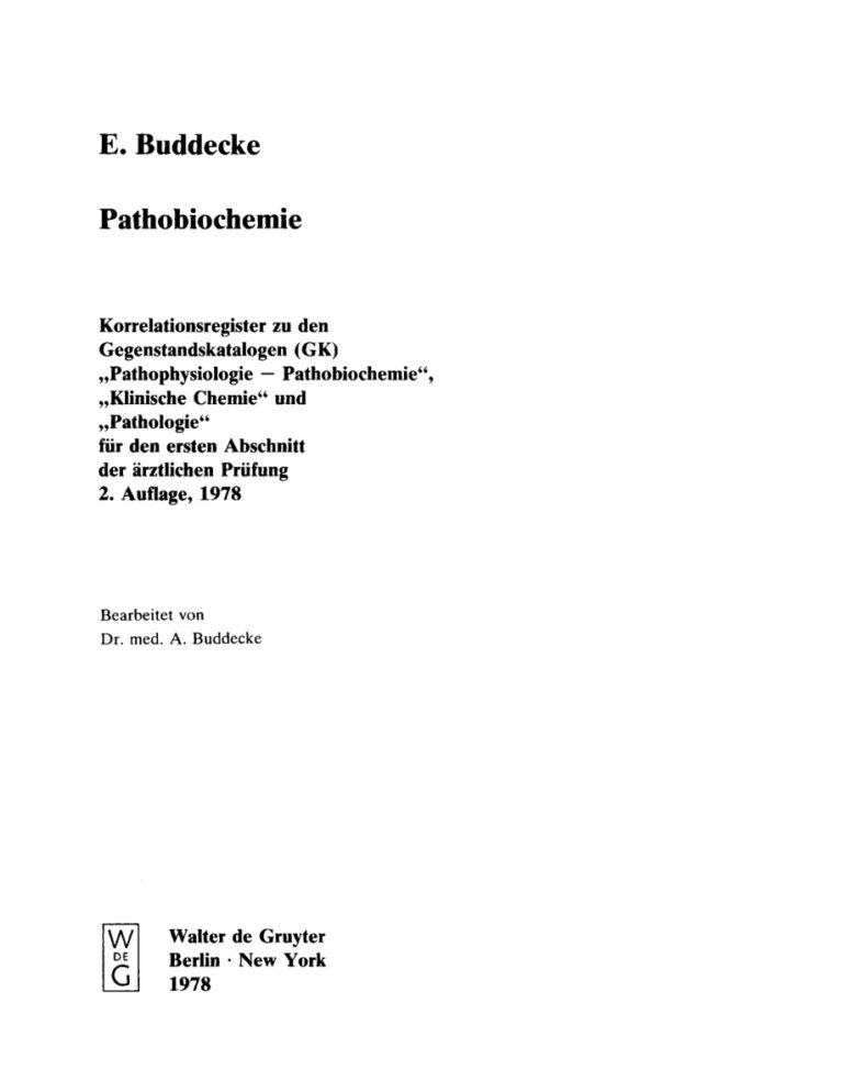 Pathobiochemie German Edition Eckhart Buddecke Kitap Kapağı