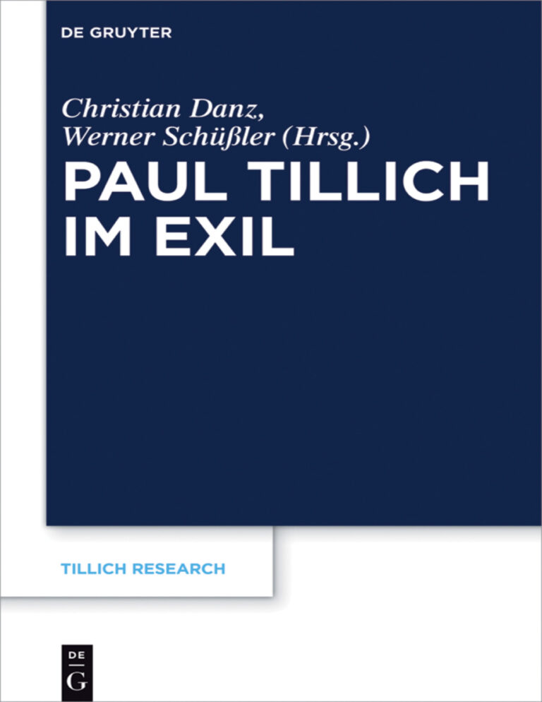 Paul Tillich im Exil German Edition Christian Danz Kitap Kapağı