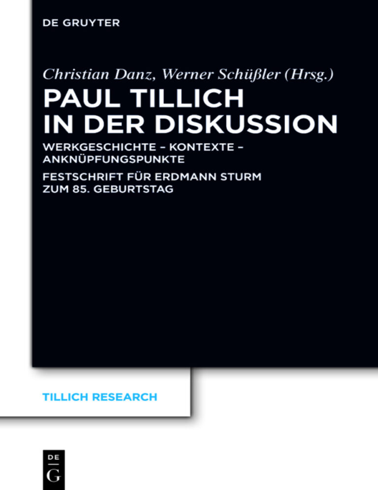 Paul Tillich in der Diskussion German Edition Christian Danz Kitap Kapağı