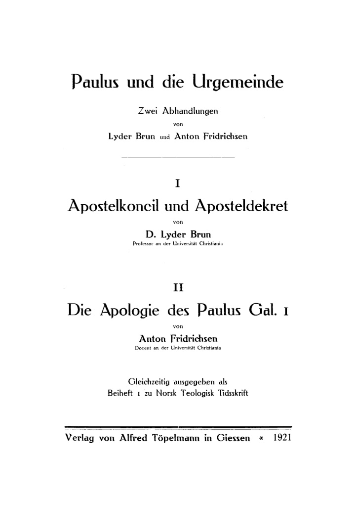 Paulus und die Urgemeinde German Edition Lyder Brun Kitap Kapağı