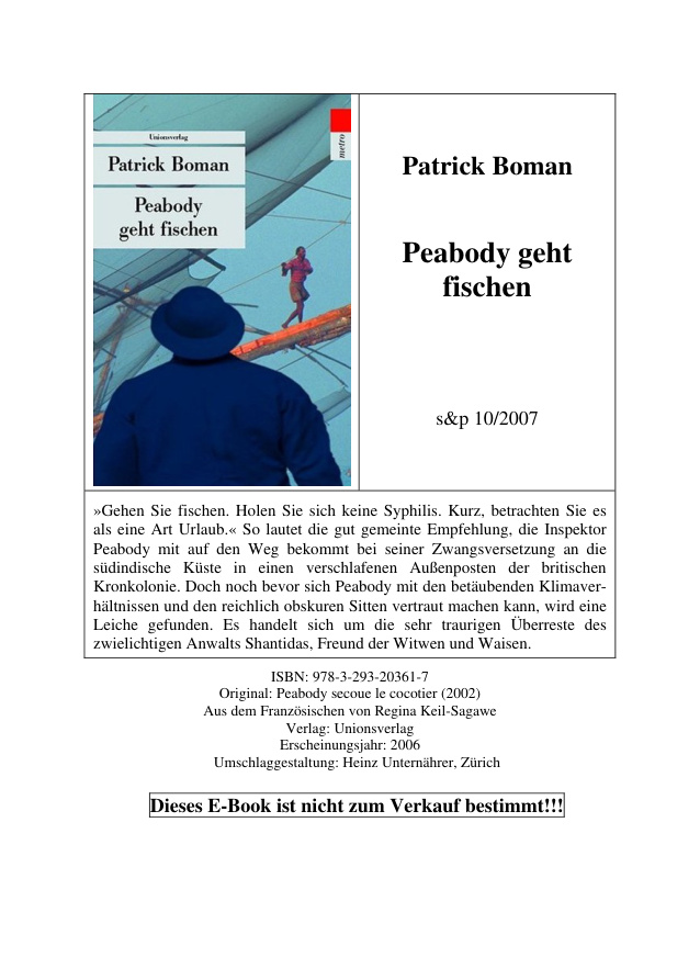 Peabody geht fischen German Edition Boman Patrick Kitap Kapağı