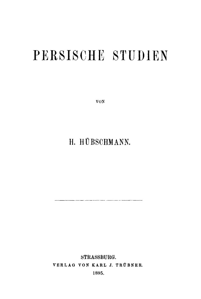 Persische Studien German Edition Heinrich Hubschmann Kitap Kapağı