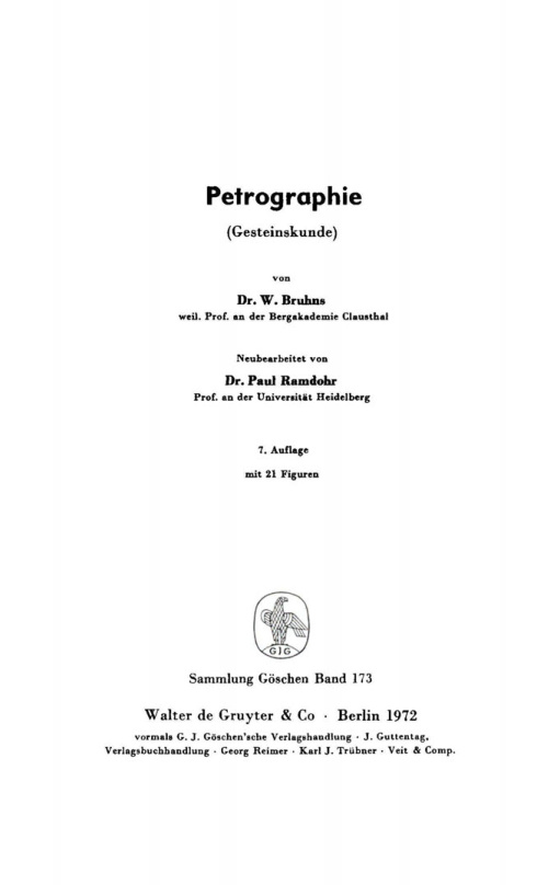 Petrographie German Edition Willy Bruhns Kitap Kapağı