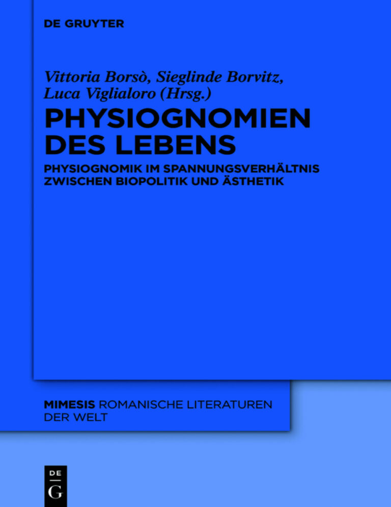 Physiognomien des Lebens German Edition Vittoria Borso Kitap Kapağı