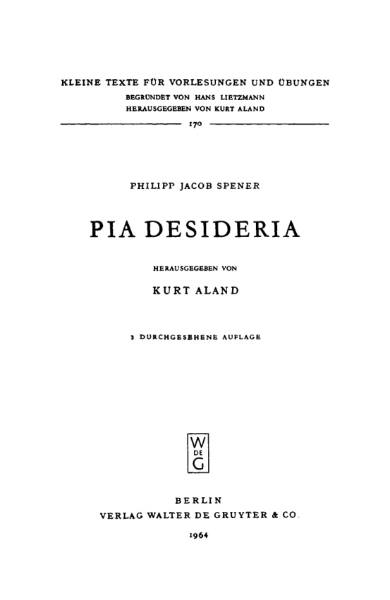 Pia Desideria German Edition Philipp J Spener Kitap Kapağı