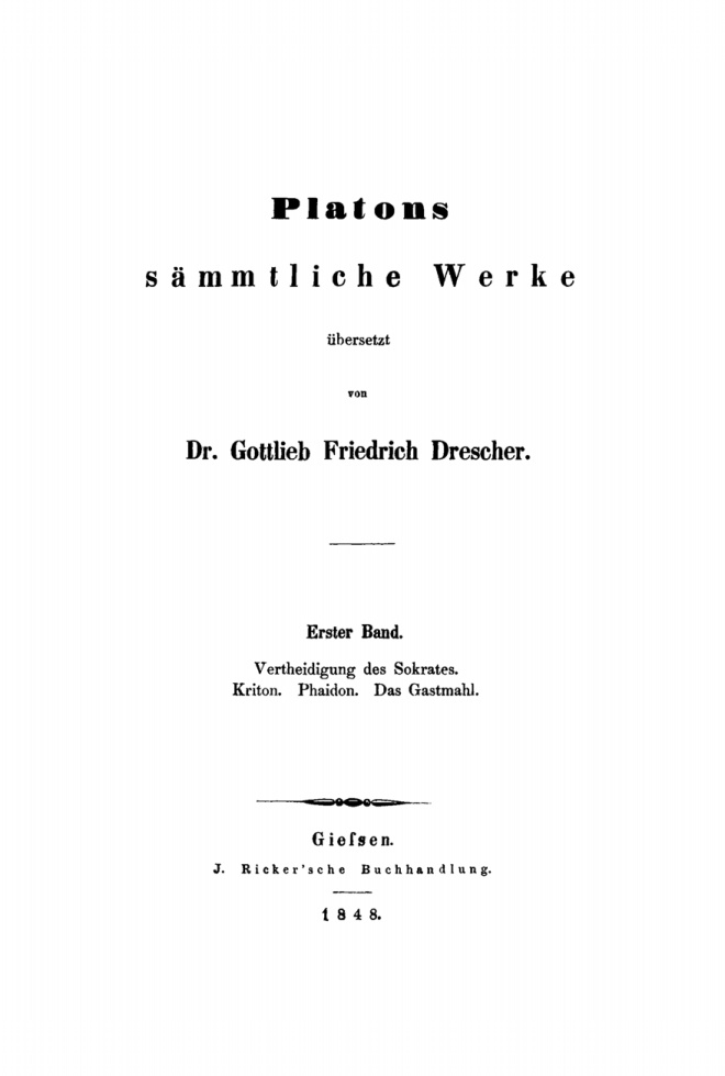 Platons sammtliche Werke German Edition Gottlieb Friedrich Drescher Kitap Kapağı