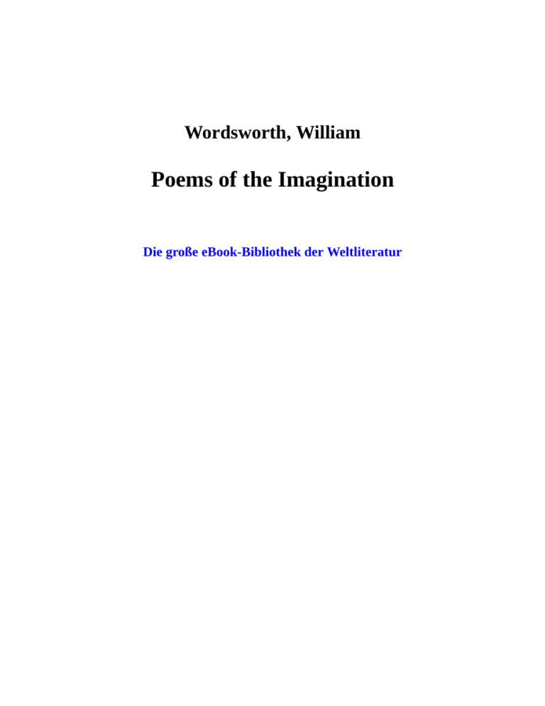 Poems of the Imagination German Edition Wordsworth William Kitap Kapağı
