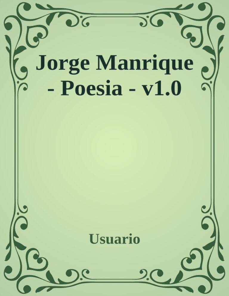 Poesia Spanish Edition Jorge Manrique Kitap Kapağı