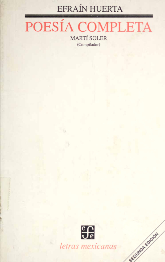 Poesia completa Spanish Edition Efrain Huerta Kitap Kapağı