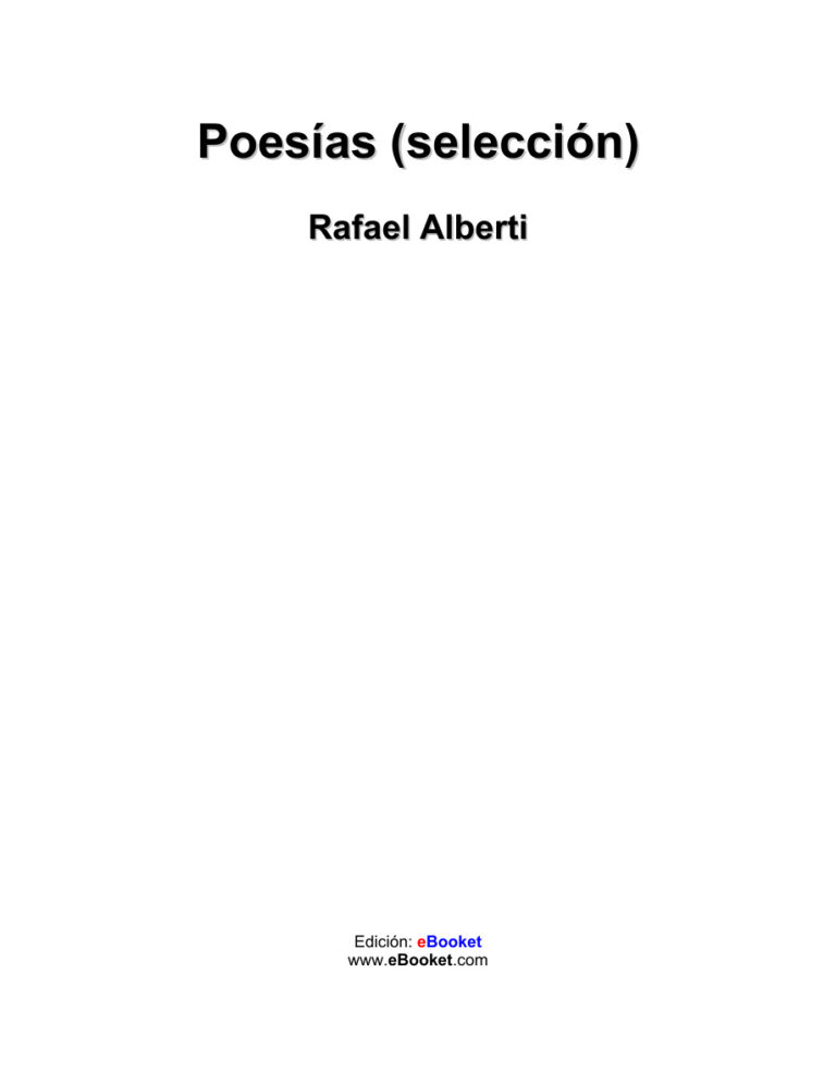 Poesias seleccion Rafael Alberti Kitap Kapağı