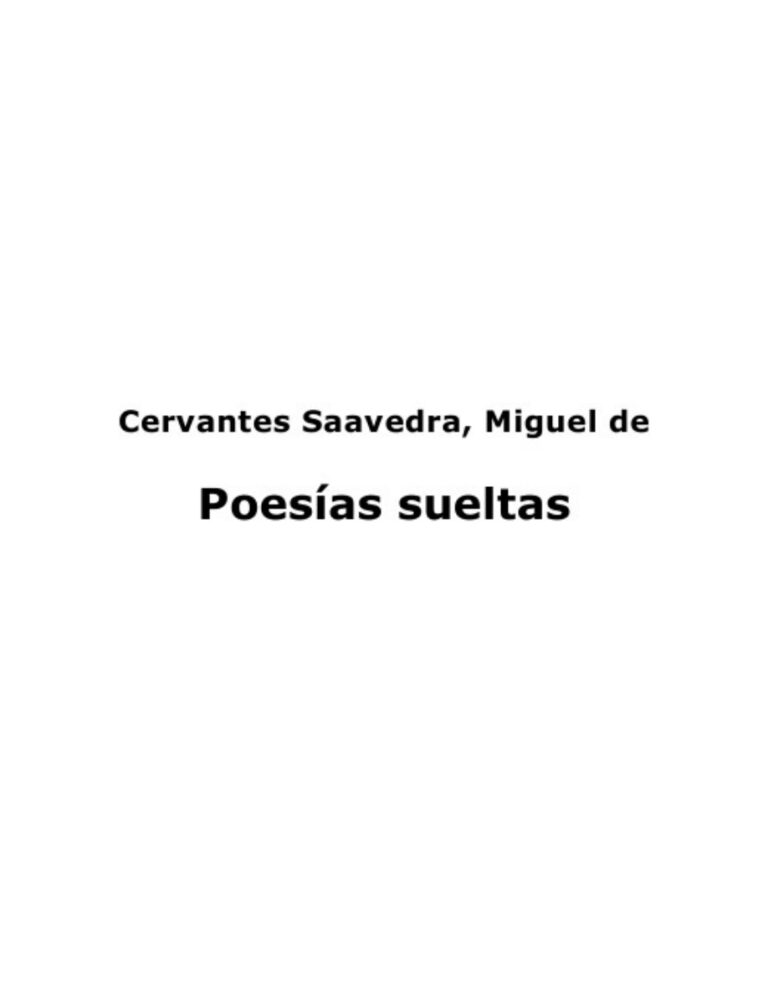 Poesias sueltas Spanish Edition Miguel de Cervantes Saavedra Kitap Kapağı