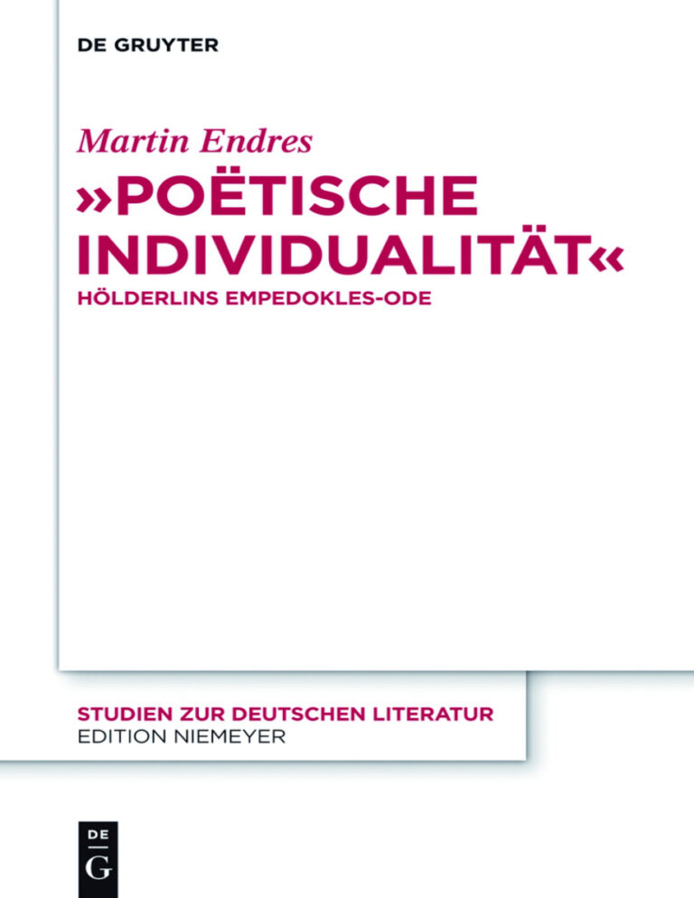 Poetische Individualitat German Edition Martin Endres Kitap Kapağı