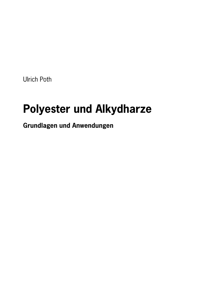 Polyester und Alkydharze German Edition Ulrich Poth Kitap Kapağı