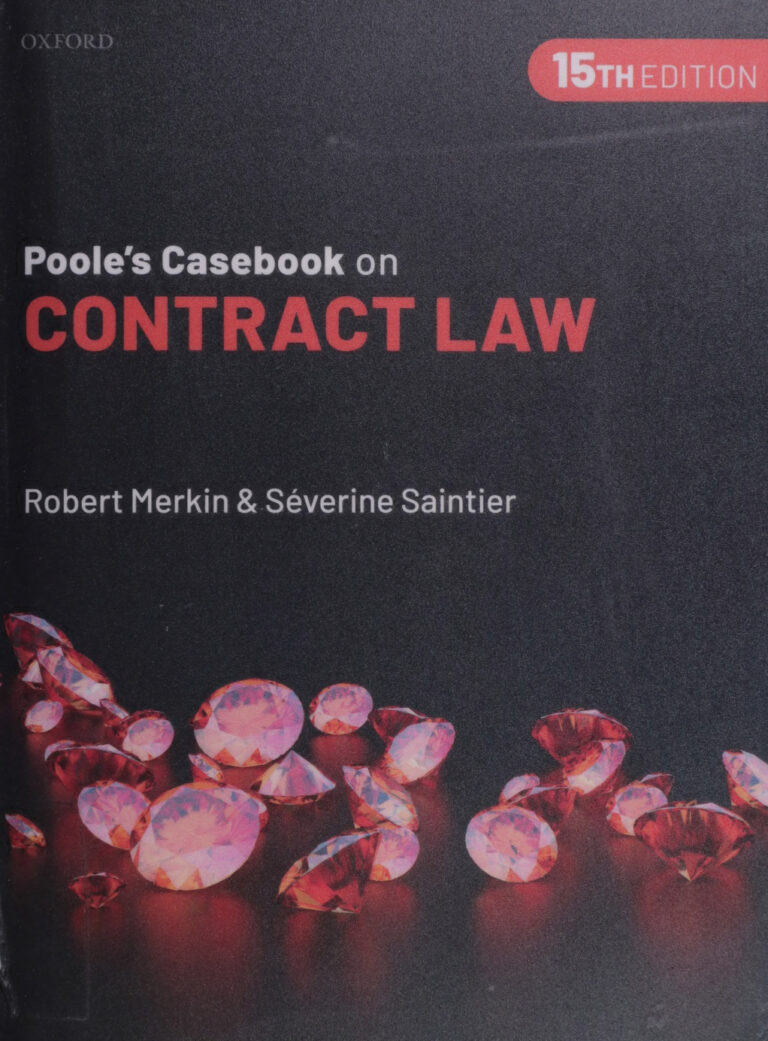 Pooles casebook on contract law Merkin Kitap Kapağı