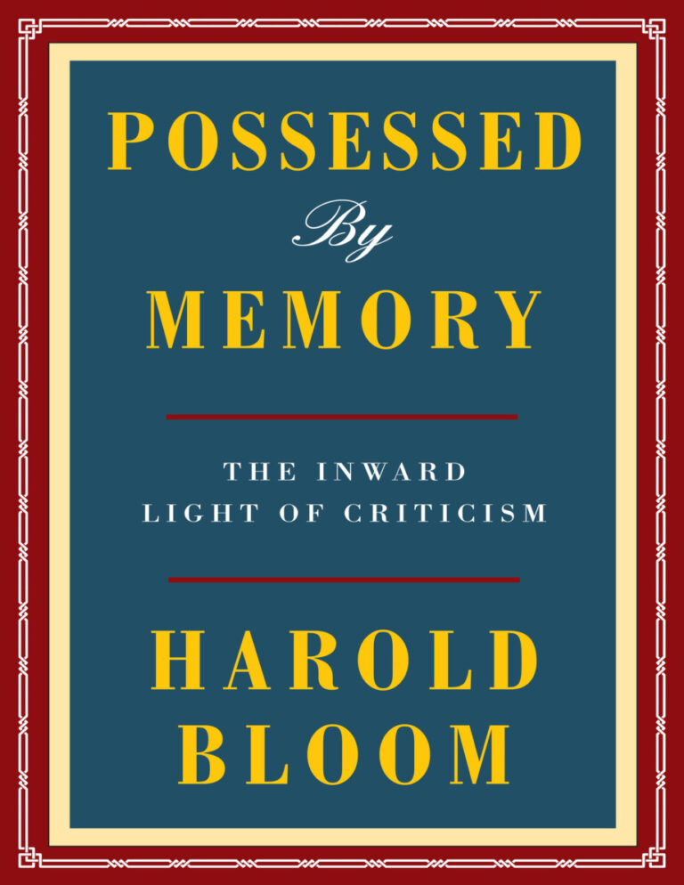 Possessed By Memory Harold Bloom Kitap Kapağı