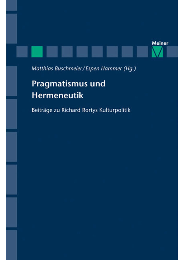 Pragmatismus und Hermeneuti German Edition Matthias Buschmeier Kitap Kapağı