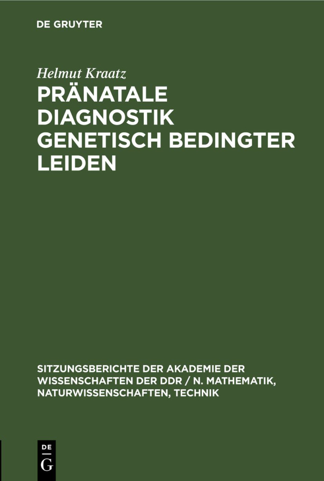 Pranatale Diagnostik genetisch bedingter Leiden German Edition Helmut Kraatz Kitap Kapağı