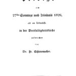 Predigt am 27sten Sonntage nach Trinitatis 1826 als am Todtenfeste in German Edition F Schleiermacher Kitap Kapağı