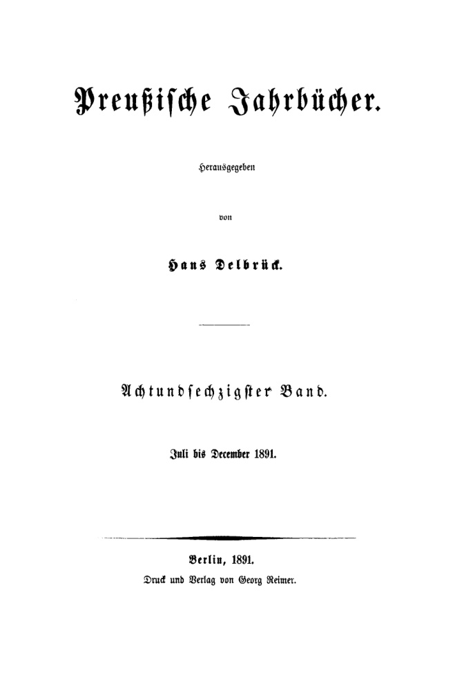 Preussische Jahrbucher German Edition Hans Delbruch Kitap Kapağı