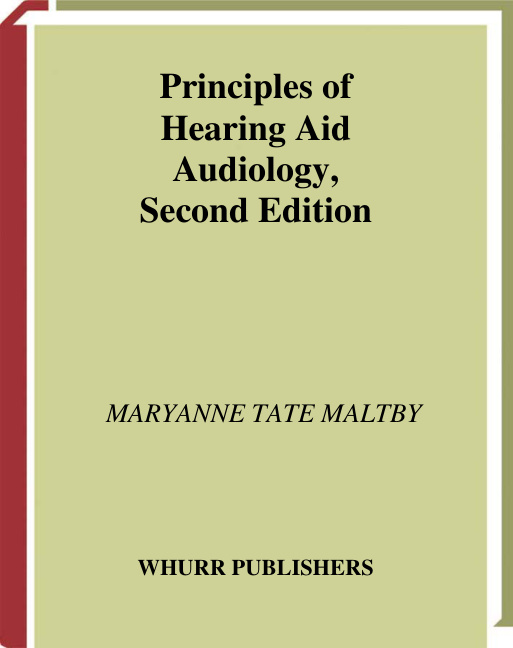 Principles of hearing aid Audiology Maryanne tate maltby Kitap Kapağı