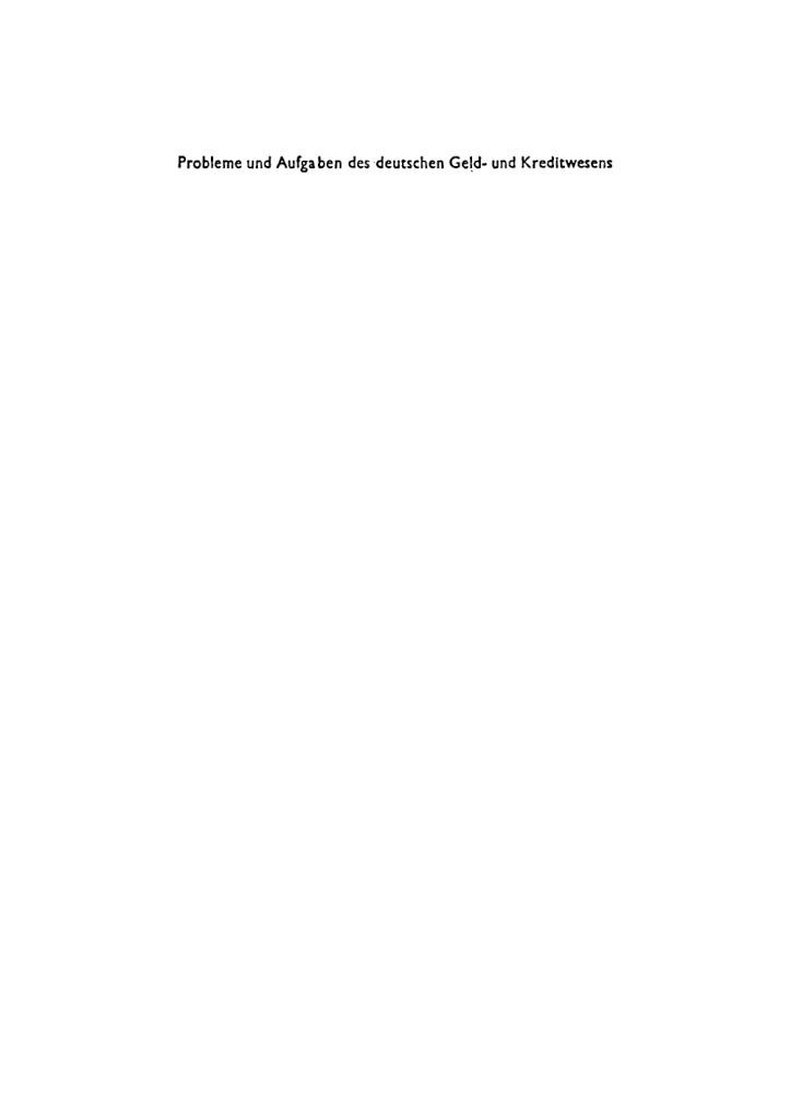 Probleme und Aufgaben des deutschen Geld und Kreditwesens German Edition Deutsches Institut fur Bankwissenschaft und Bankwesen Kitap Kapağı
