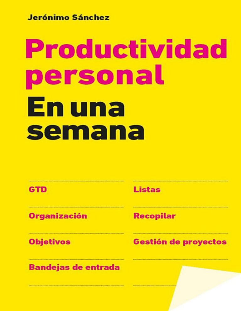 Productividad personal en una semana Spanish Edition Jeronimo Sanchez Kitap Kapağı