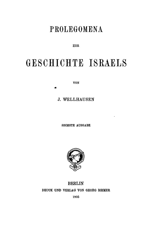 Prolegomena zur Geschichte Israels German Edition Julius Wellhausen Kitap Kapağı
