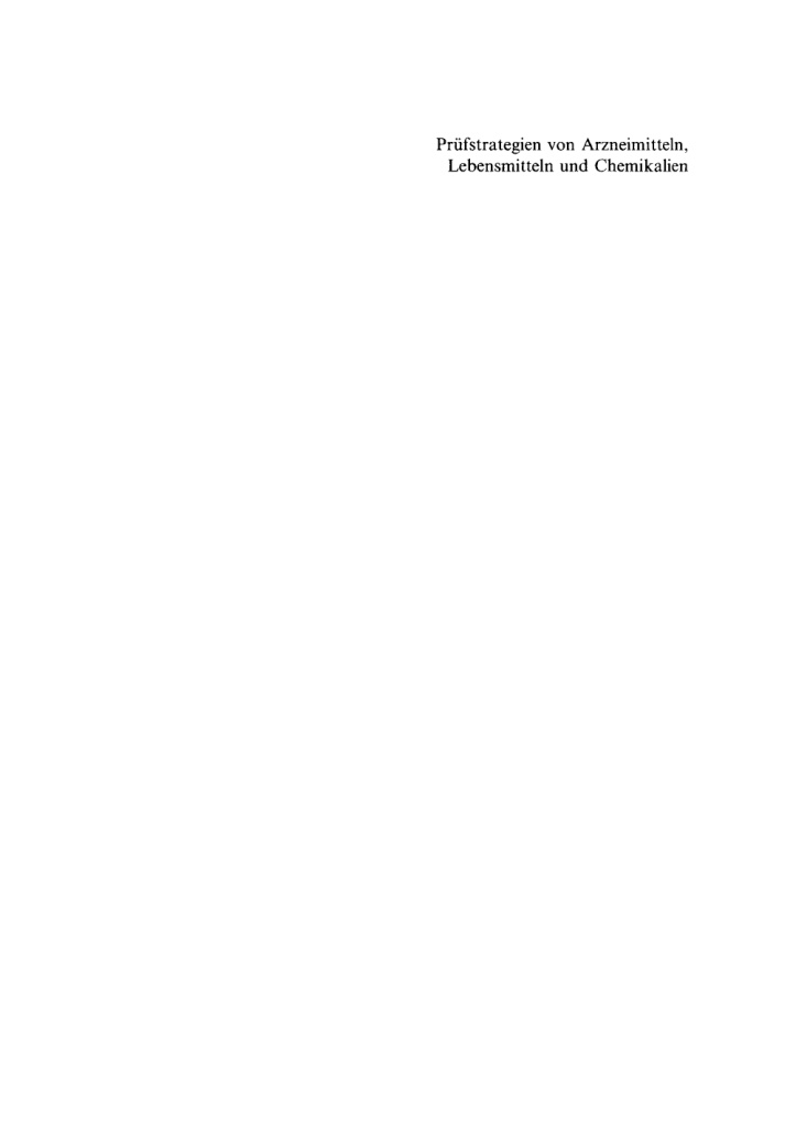 Prufstrategien von Arzneimitteln Lebensmitteln und Chemikalien German Edition Hubert P Ferber Kitap Kapağı