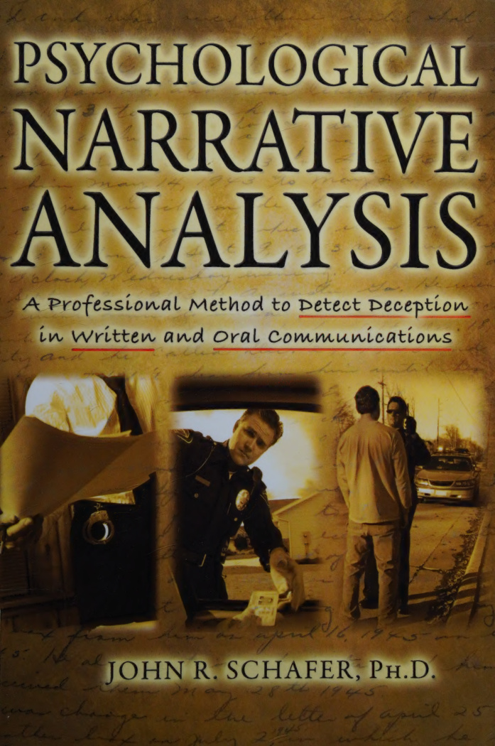 Psychological Narrative Analysis Jack Schafer Kitap Kapağı